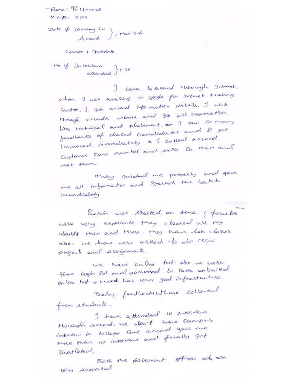 Dot Student Testimonial