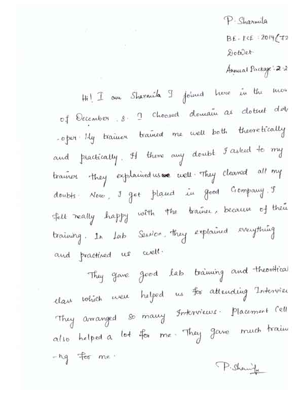 Dot Student Testimonial