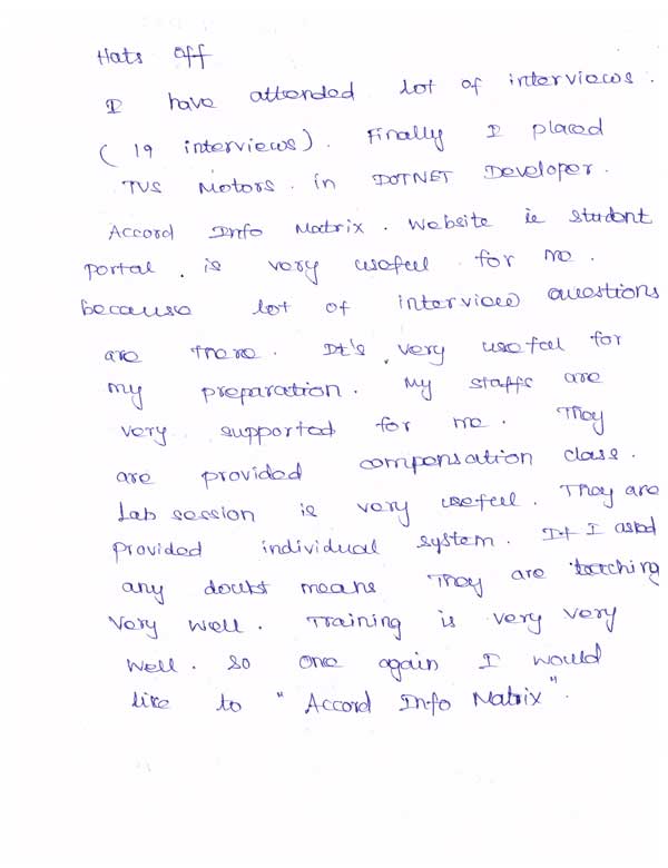 Dot Student Testimonial