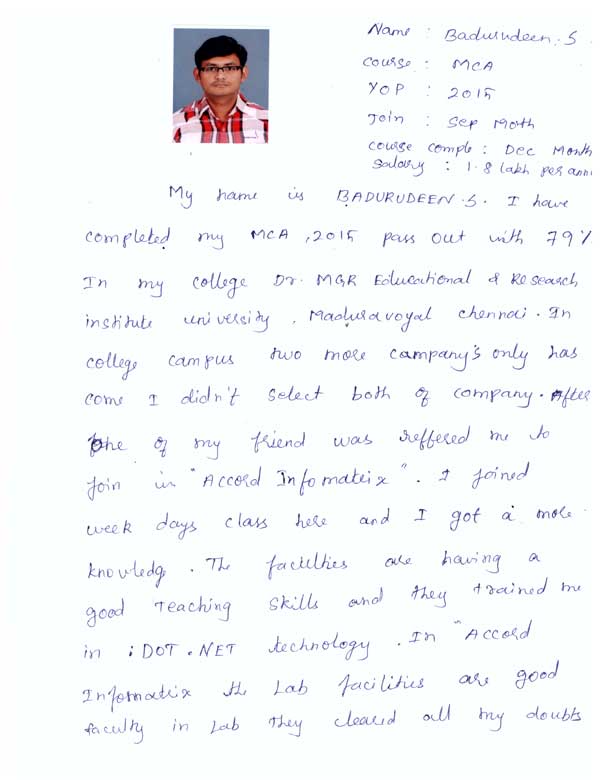 Dot Student Testimonial