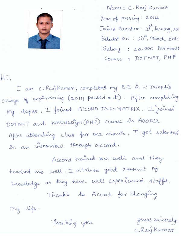 Dot Student Testimonial