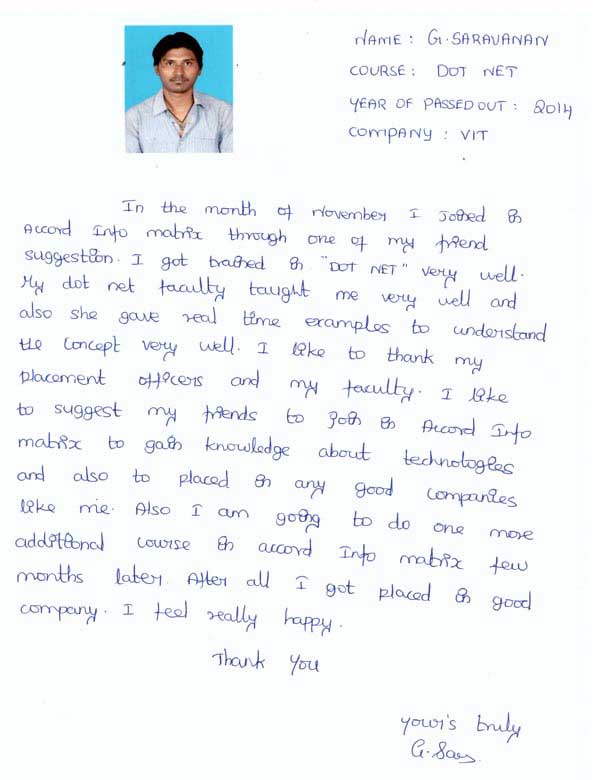 Dot Student Testimonial