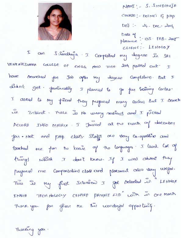 Dot Student Testimonial