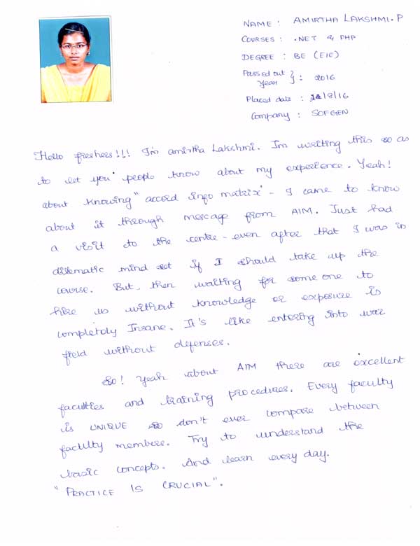 Dot Student Testimonial