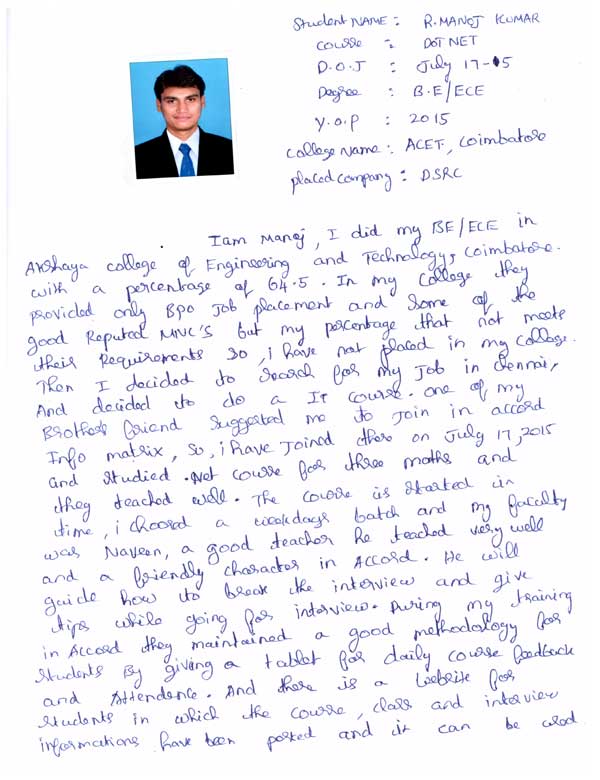 Dot Student Testimonial