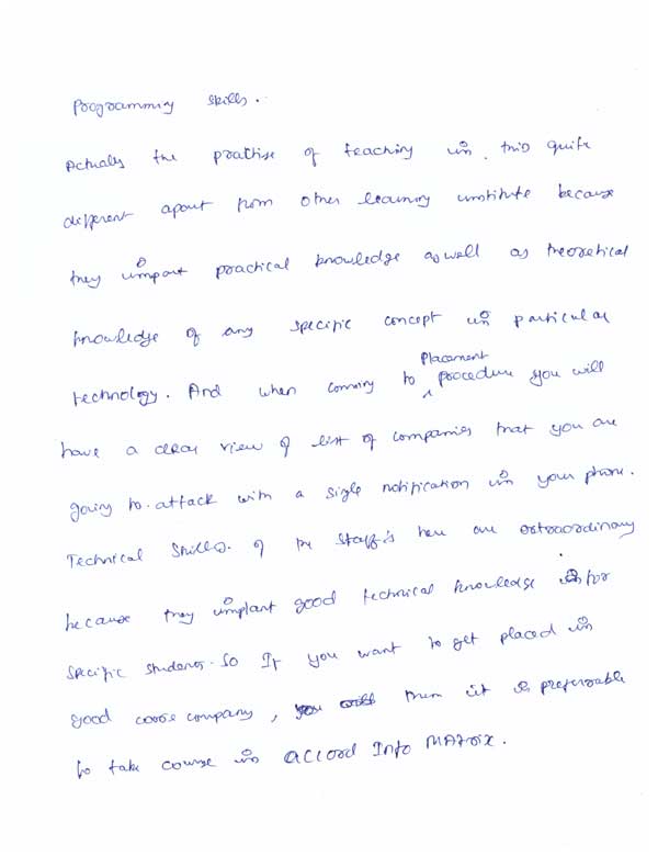 Dot Student Testimonial