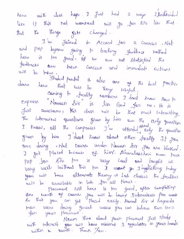 Dot Student Testimonial