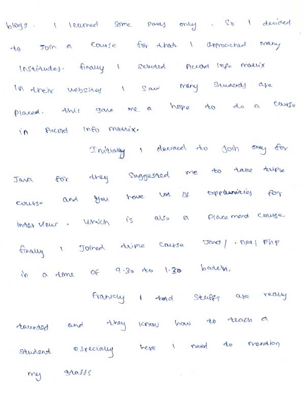 Dot Student Testimonial