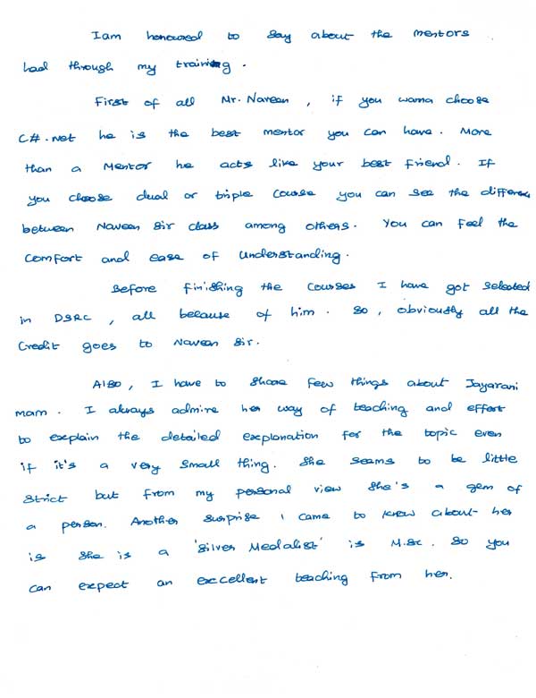 Dot Student Testimonial