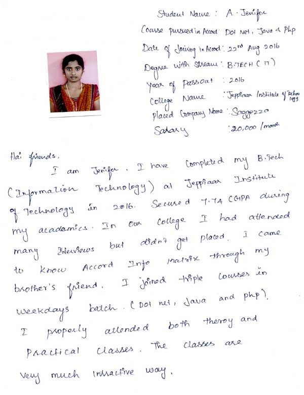 Dot Student Testimonial