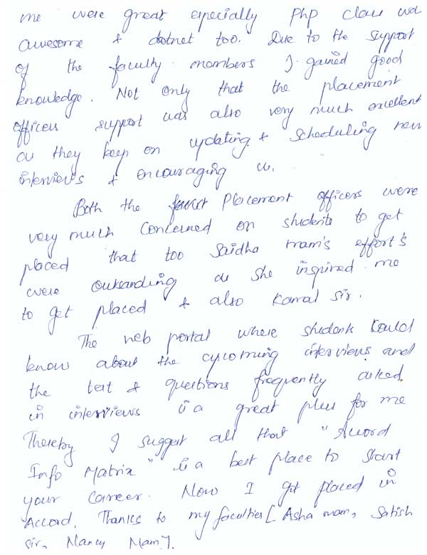 Dot Student Testimonial