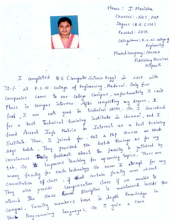 Dot Student Testimonial