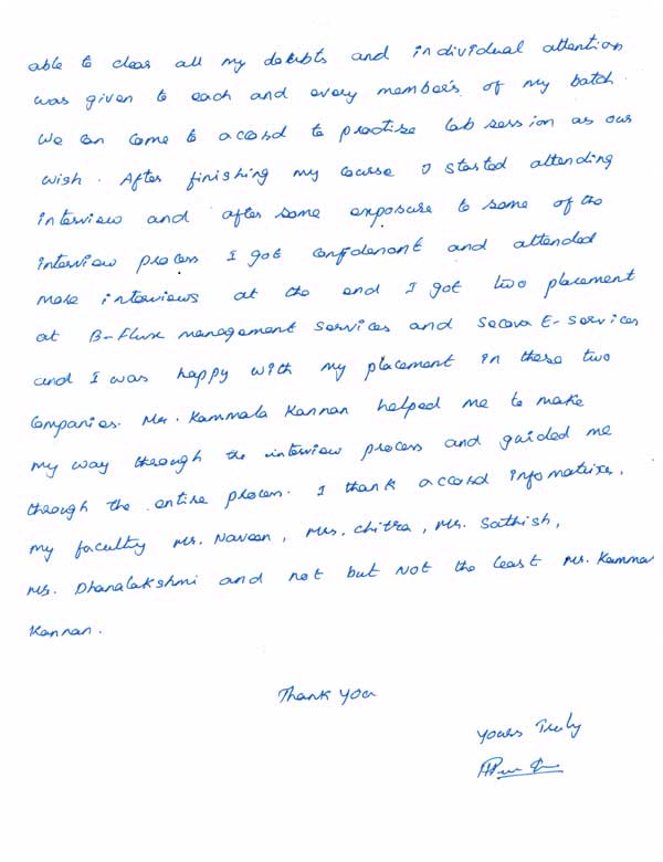 Dot Student Testimonial