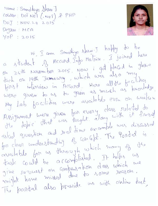 Dot Student Testimonial