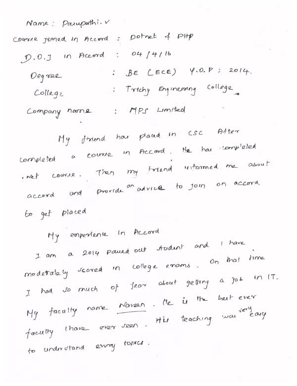 Dot Student Testimonial