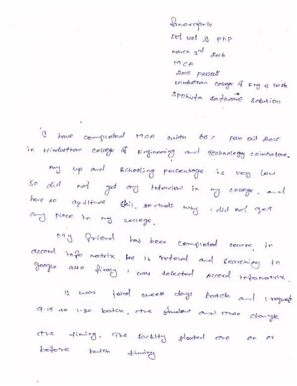 Dot Student Testimonial