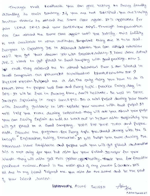 Dot Student Testimonial