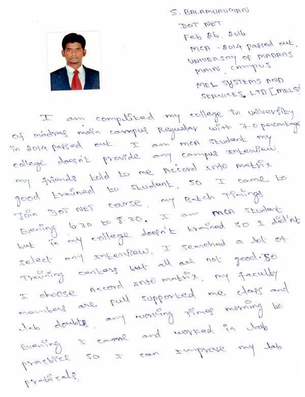 Dot Student Testimonial