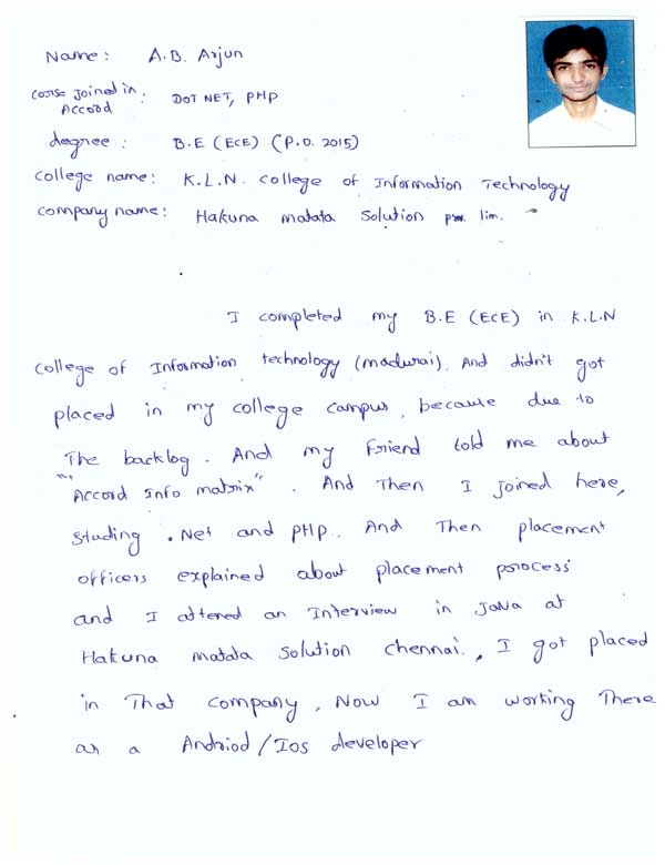 Dot Student Testimonial