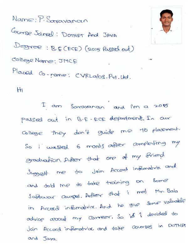 Dot Student Testimonial