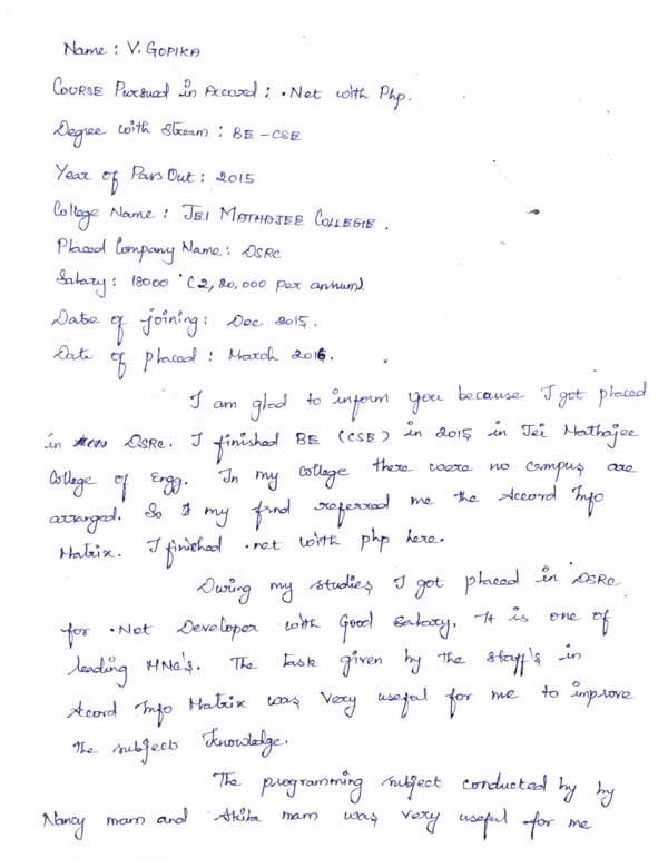 Dot Student Testimonial