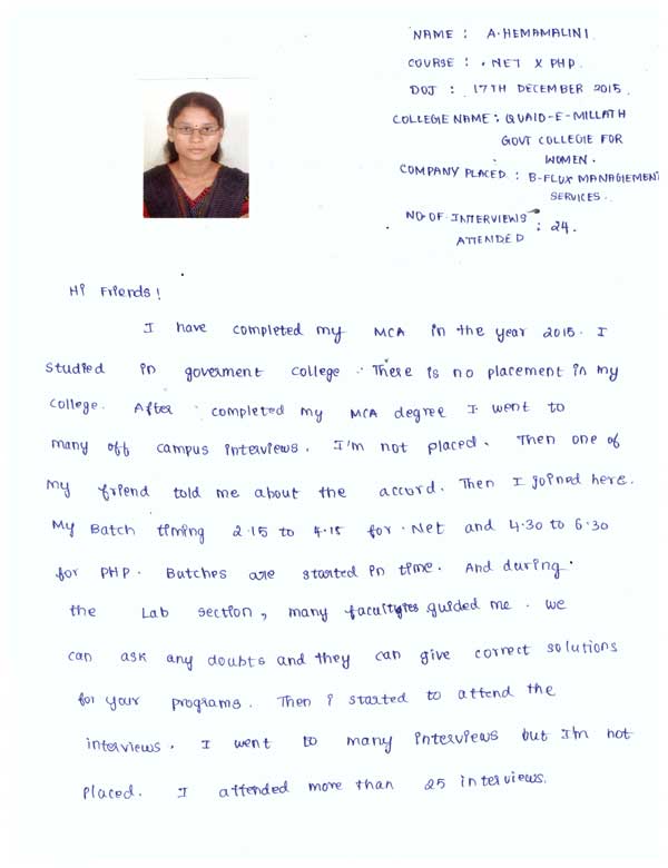 Dot Student Testimonial