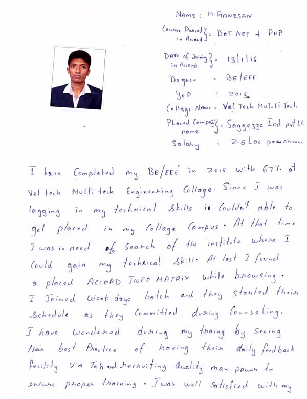 Dot Student Testimonial