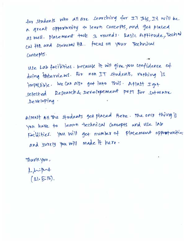 Dot Student Testimonial