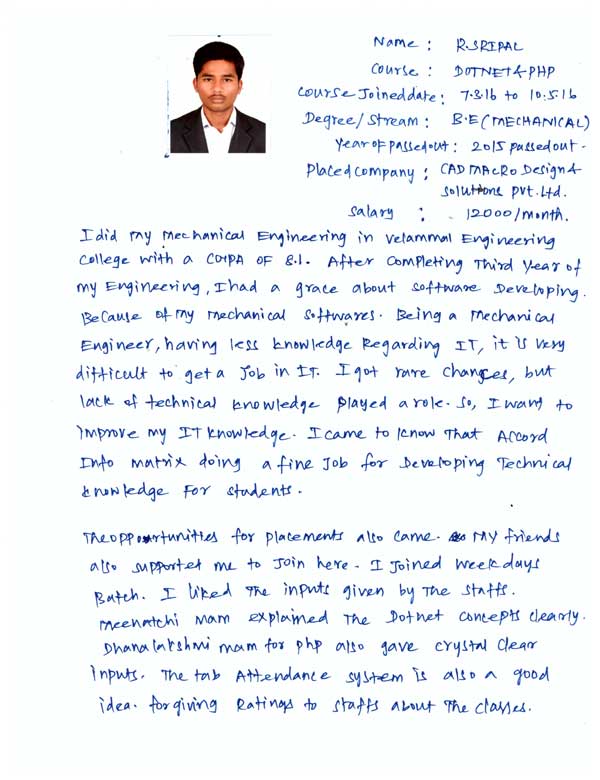 Dot Student Testimonial