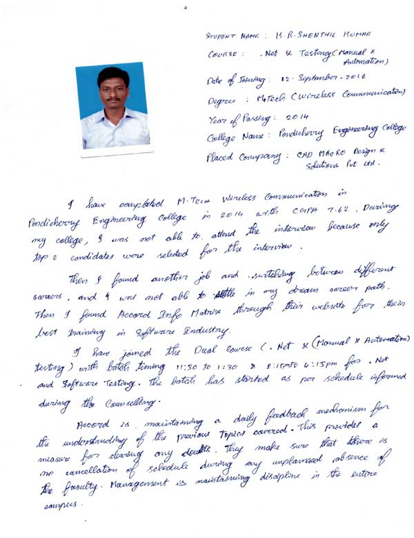 Dot Student Testimonial