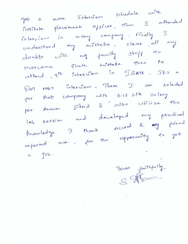 JAVA Student Testimonial