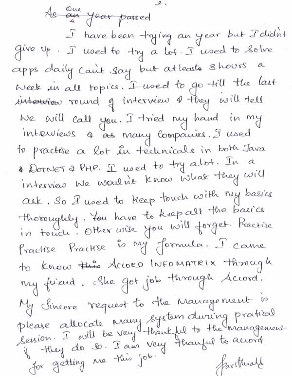 JAVA Student Testimonial