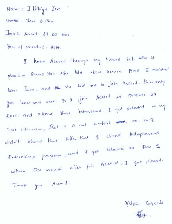 JAVA Student Testimonial