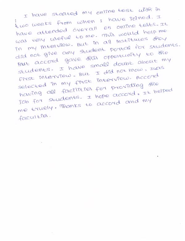 JAVA Student Testimonial