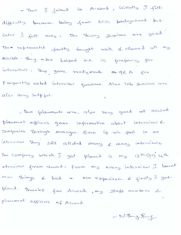 JAVA Student Testimonial