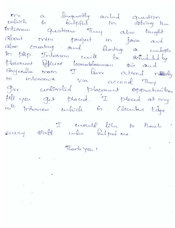 JAVA Student Testimonial