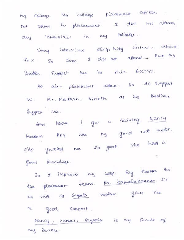 JAVA Student Testimonial