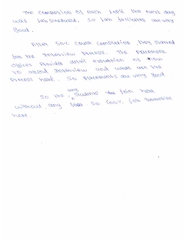 JAVA Student Testimonial
