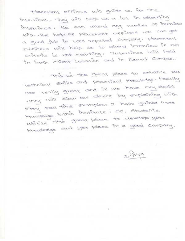 JAVA Student Testimonial