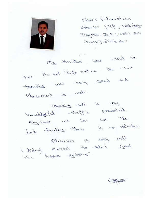 PHP Student Testimonial