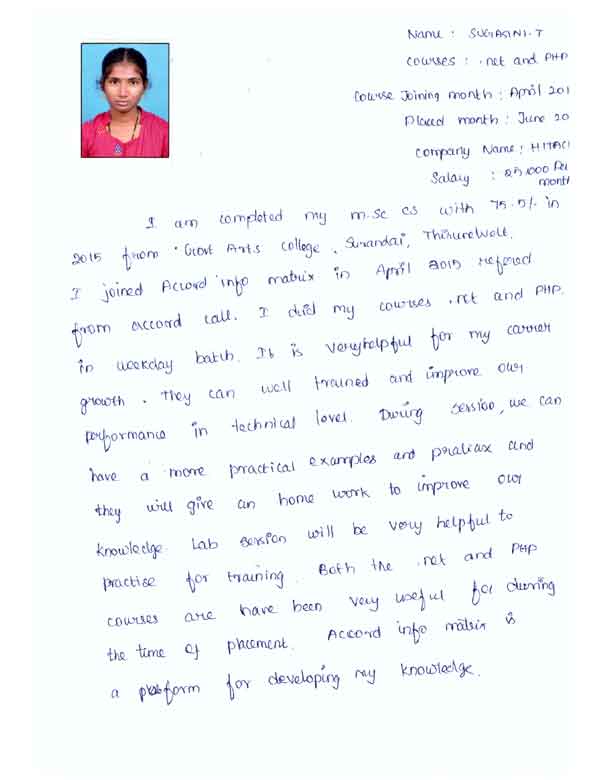 PHP Student Testimonial
