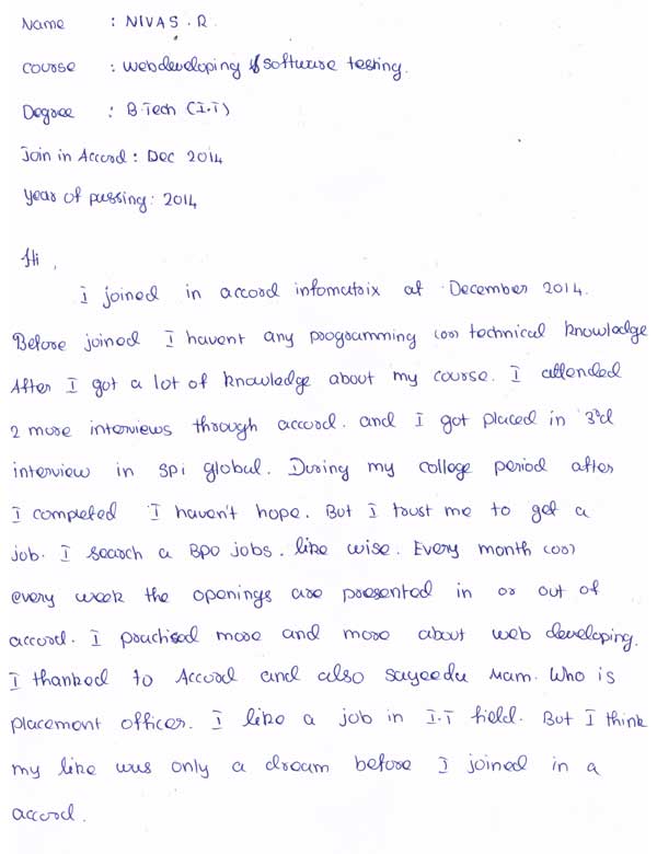 PHP Student Testimonial
