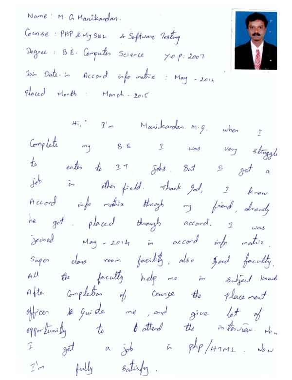 Testing Student Testimonial