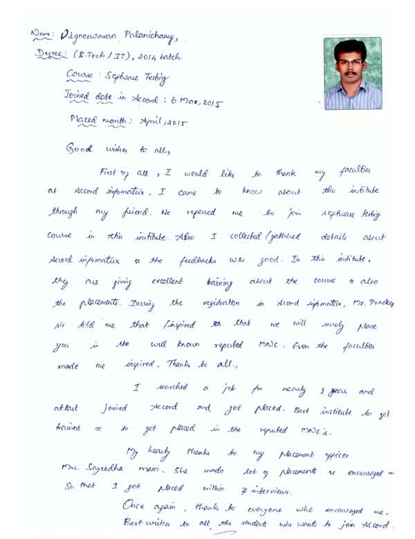 Testing Student Testimonial