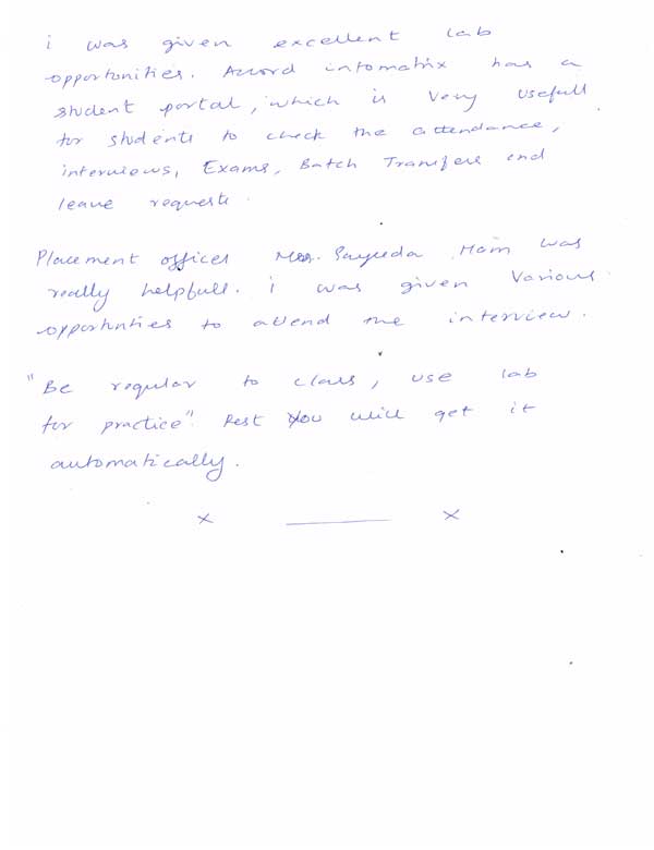 Testing Student Testimonial